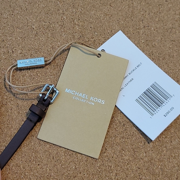NWT Micheal Kors Skinny Brown Belt sz L - Picture 2 of 11